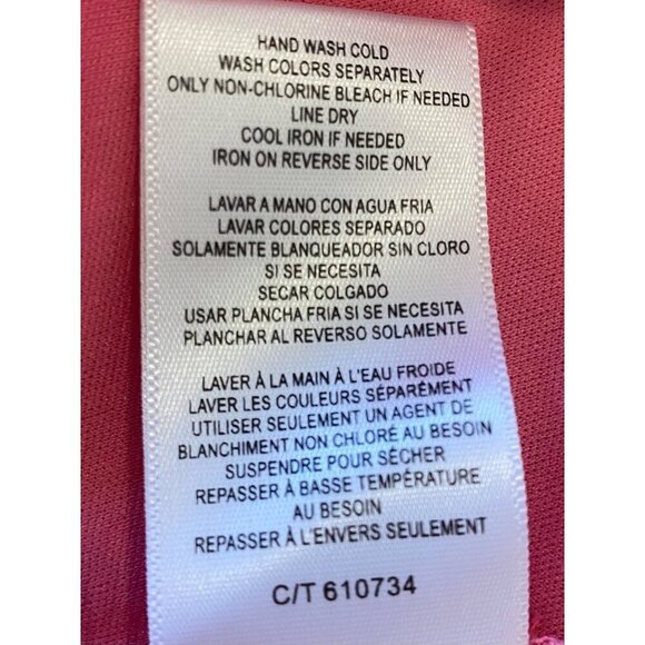 Taylor Pink Floral Print Dress 12 V-Neck Button Front Tiered Midi Lined Artsy - Picture 6 of 15